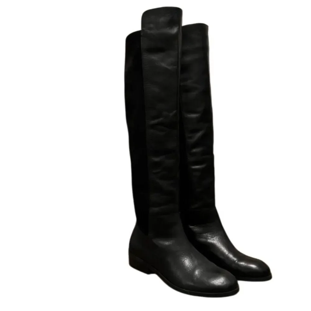 Black Leather 50/50 Riding Boot Over Knee Sole Society Calypso Tall Equestrian 6